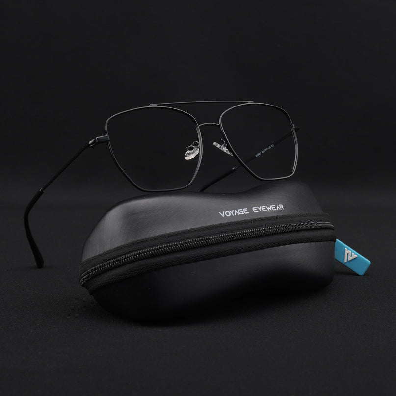 Voyage Metal Master Matt Black Wayfarer Eyeglasses for Men & Women - MG5014-C1