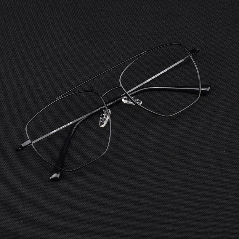Voyage Metal Master Matt Black Wayfarer Eyeglasses for Men & Women - MG5014-C1