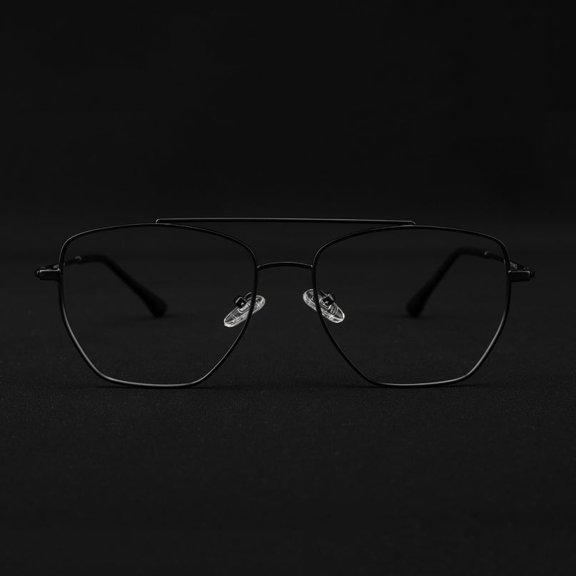 Voyage Metal Master Matt Black Wayfarer Eyeglasses for Men & Women - MG5014-C1