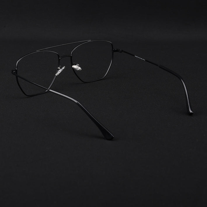 Voyage Metal Master Matt Black Wayfarer Eyeglasses for Men & Women - MG5014-C1