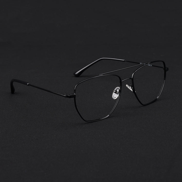 Voyage Metal Master Shine Black Wayfarer Eyeglasses for Men & Women - MG5015-C2