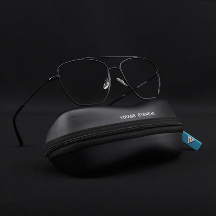 Voyage Metal Master Shine Black Wayfarer Eyeglasses for Men & Women - MG5015-C2
