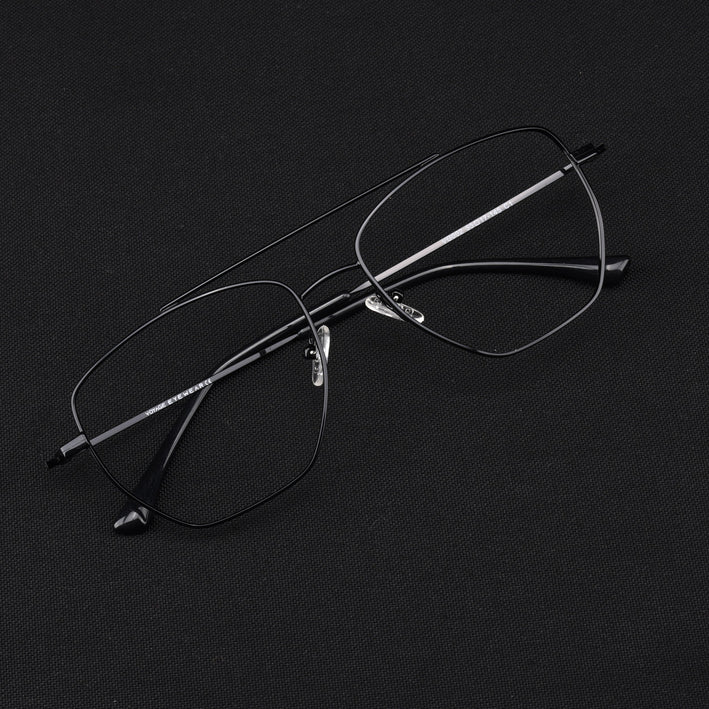 Voyage Metal Master Shine Black Wayfarer Eyeglasses for Men & Women - MG5015-C2