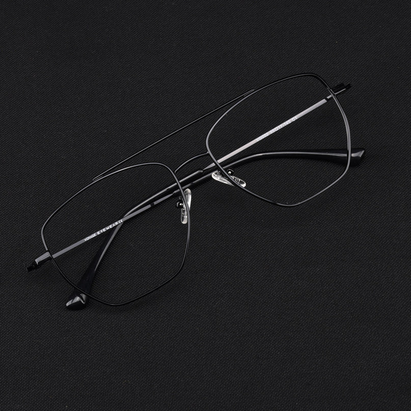 Voyage Metal Master Shine Black Wayfarer Eyeglasses for Men & Women - MG5015-C2