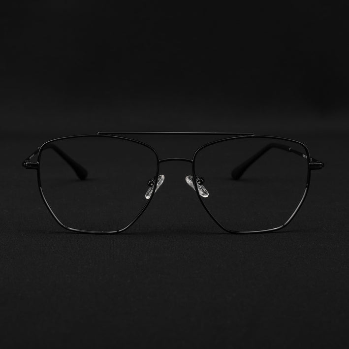 Voyage Metal Master Shine Black Wayfarer Eyeglasses for Men & Women - MG5015-C2