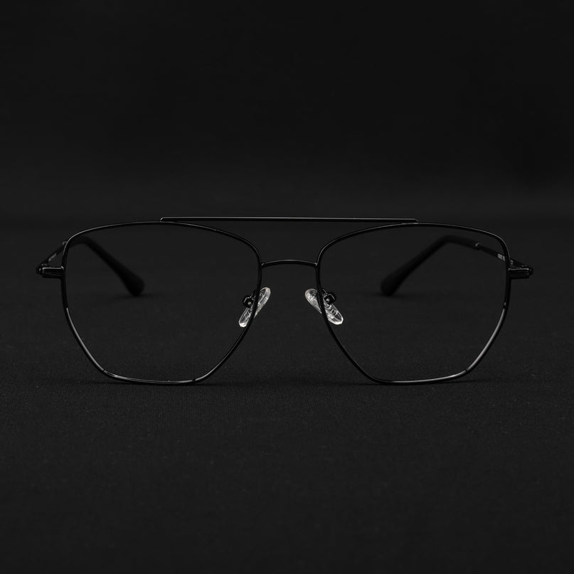 Voyage Metal Master Shine Black Wayfarer Eyeglasses for Men & Women - MG5015-C2