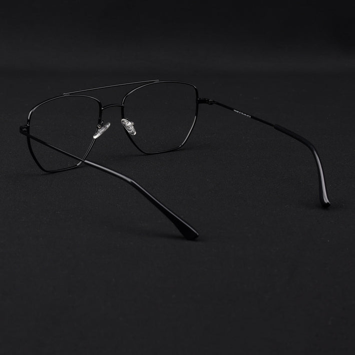 Voyage Metal Master Shine Black Wayfarer Eyeglasses for Men & Women - MG5015-C2