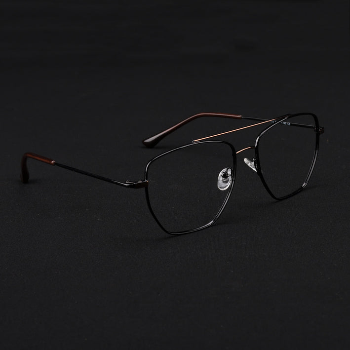 Voyage Metal Master Black & Brown Wayfarer Eyeglasses for Men & Women - MG5016-C3