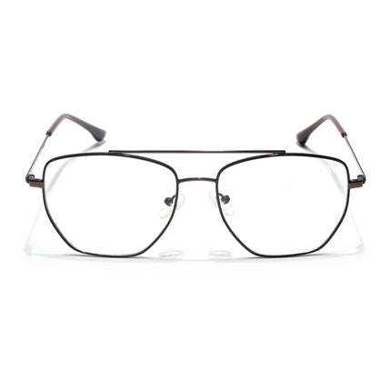 Voyage Metal Master Black & Brown Wayfarer Eyeglasses for Men & Women - MG5016-C3