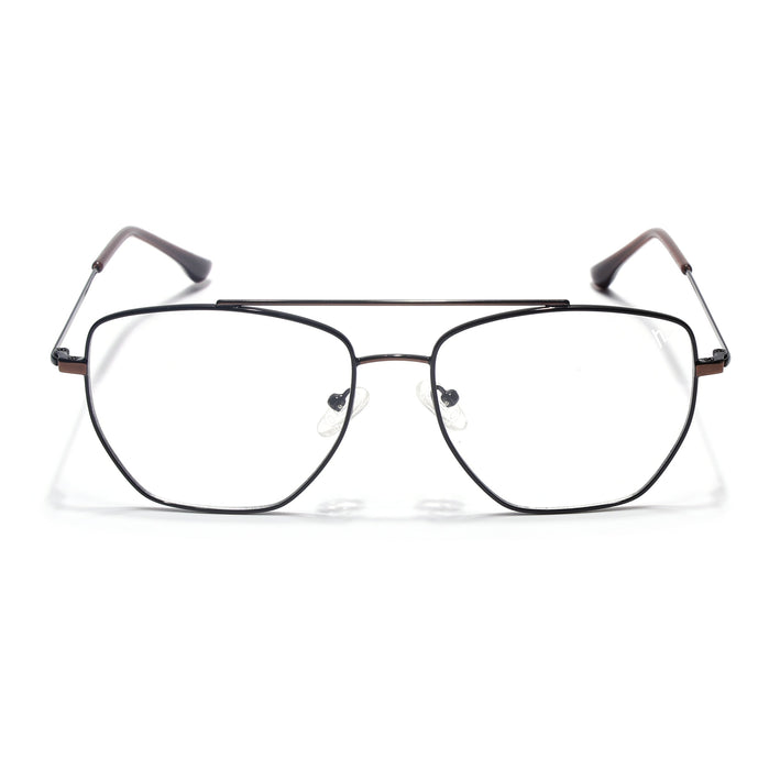 Voyage Metal Master Black & Brown Wayfarer Eyeglasses for Men & Women - MG5016-C3