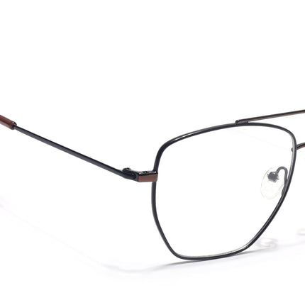 Voyage Metal Master Black & Brown Wayfarer Eyeglasses for Men & Women - MG5016-C3