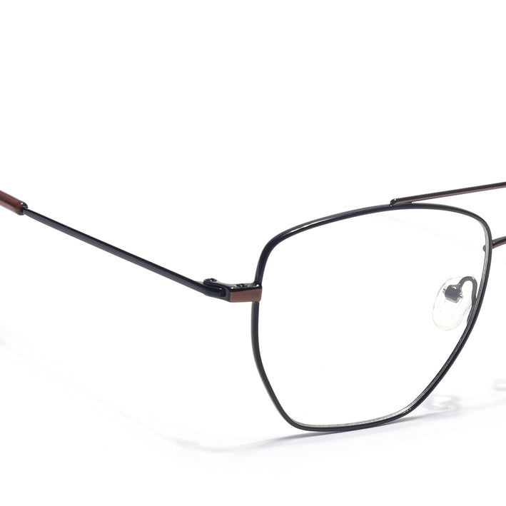 Voyage Metal Master Black & Brown Wayfarer Eyeglasses for Men & Women - MG5016-C3