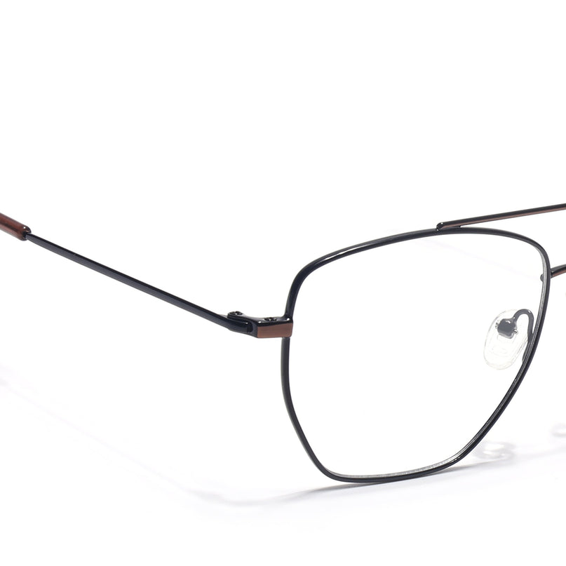 Voyage Metal Master Black & Brown Wayfarer Eyeglasses for Men & Women - MG5016-C3