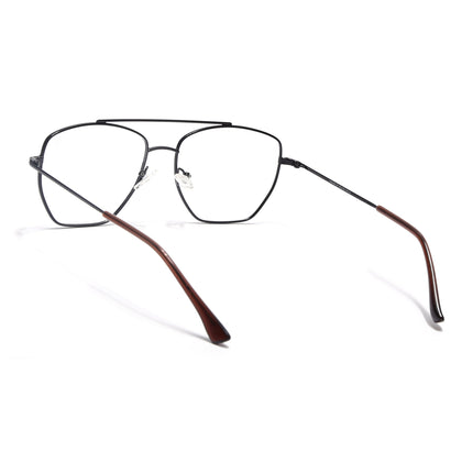 Voyage Metal Master Black & Brown Wayfarer Eyeglasses for Men & Women - MG5016-C3