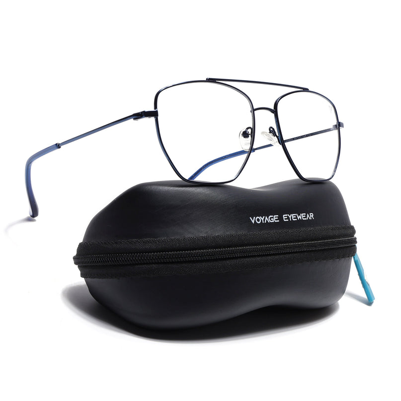 Voyage Metal Master Blue Wayfarer Eyeglasses for Men & Women - MG5018-C5
