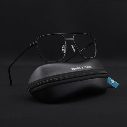 Voyage Metal Master Matt Black Wayfarer Eyeglasses for Men & Women - MG5019-C1