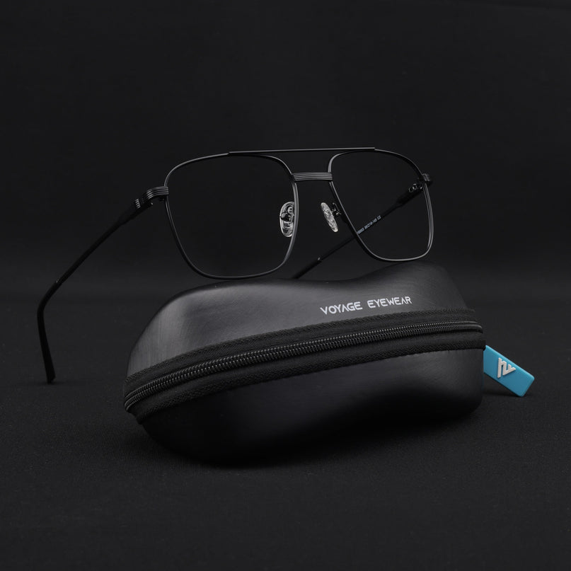 Voyage Metal Master Matt Black Wayfarer Eyeglasses for Men & Women - MG5019-C1