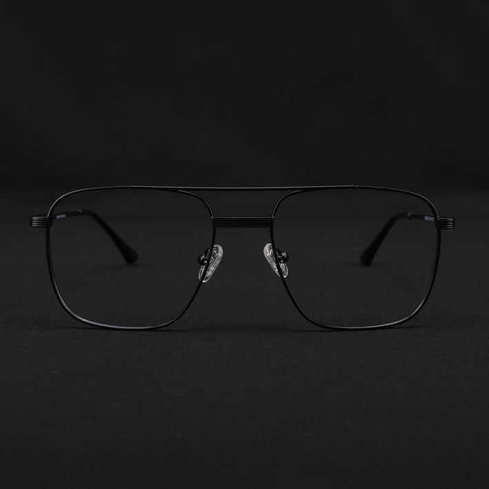 Voyage Metal Master Matt Black Wayfarer Eyeglasses for Men & Women - MG5019-C1