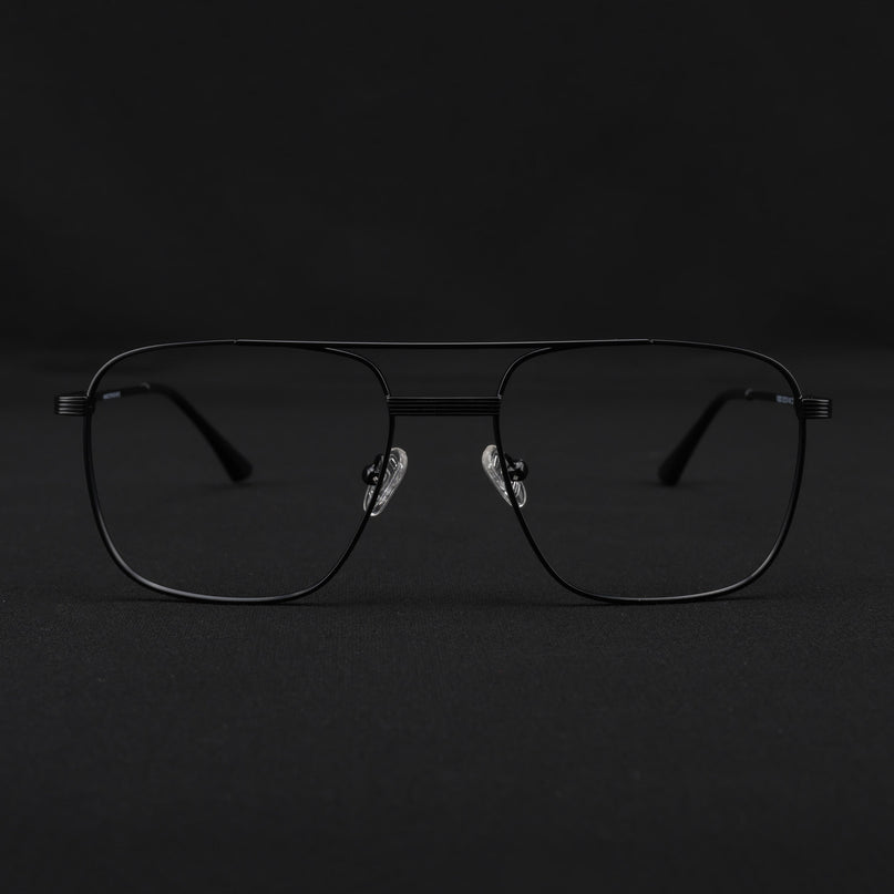 Voyage Metal Master Matt Black Wayfarer Eyeglasses for Men & Women - MG5019-C1