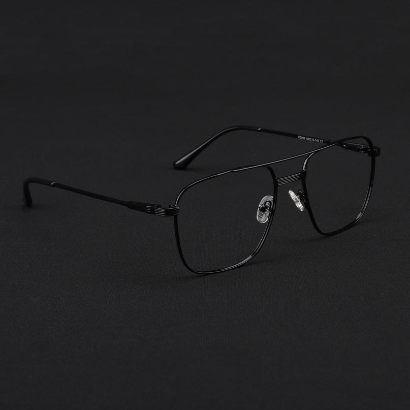 Voyage Metal Master Shine Black Wayfarer Eyeglasses for Men & Women - MG5020-C2