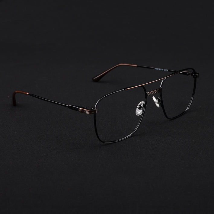 Voyage Metal Master Black & Brown Wayfarer Eyeglasses for Men & Women - MG5021-C3