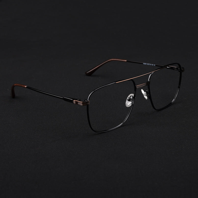 Voyage Metal Master Black & Brown Wayfarer Eyeglasses for Men & Women - MG5021-C3