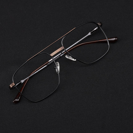 Voyage Metal Master Black & Brown Wayfarer Eyeglasses for Men & Women - MG5021-C3