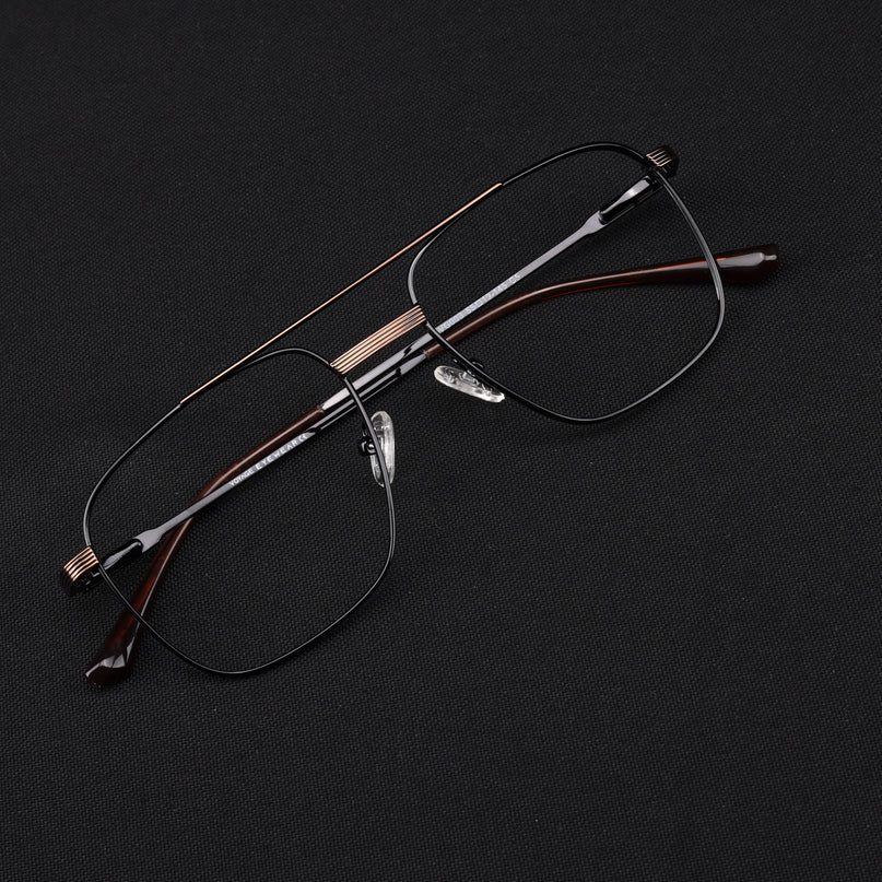 Voyage Metal Master Black & Brown Wayfarer Eyeglasses for Men & Women - MG5021-C3