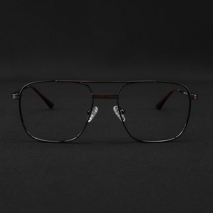 Voyage Metal Master Black & Brown Wayfarer Eyeglasses for Men & Women - MG5021-C3