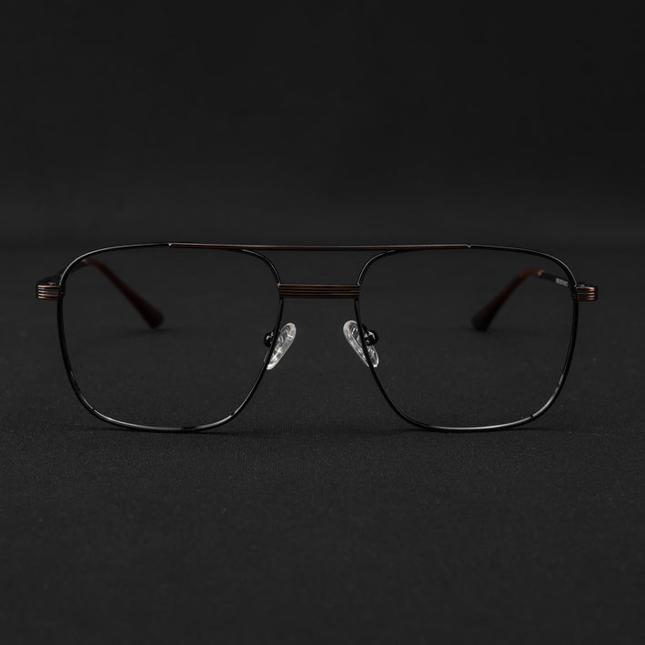 Voyage Metal Master Black & Brown Wayfarer Eyeglasses for Men & Women - MG5021-C3