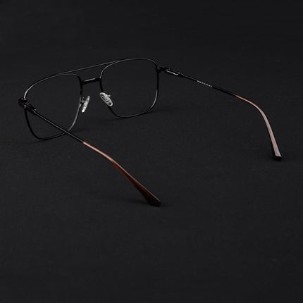 Voyage Metal Master Black & Brown Wayfarer Eyeglasses for Men & Women - MG5021-C3