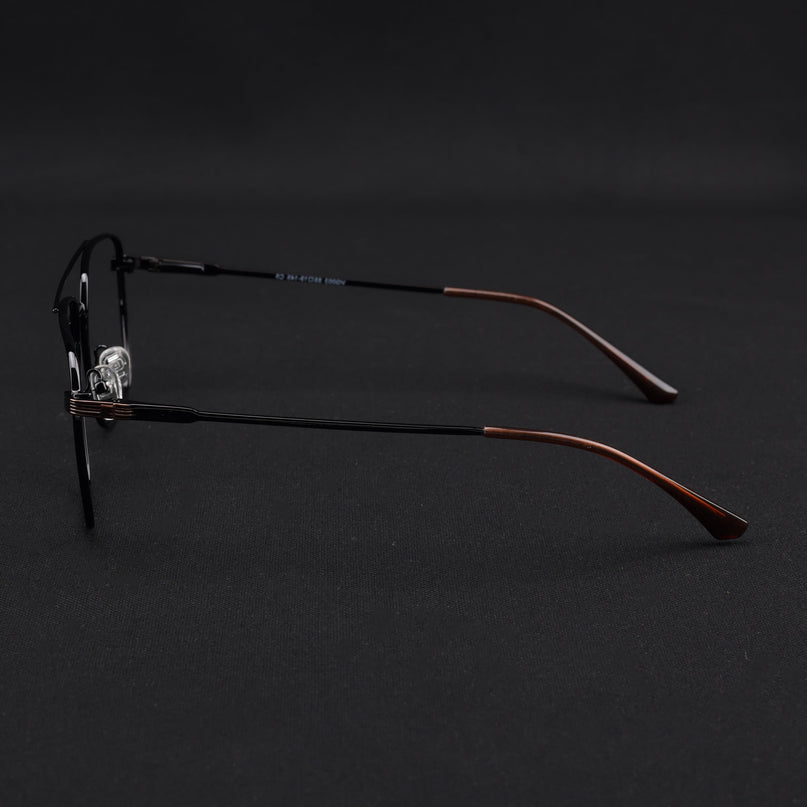 Voyage Metal Master Black & Brown Wayfarer Eyeglasses for Men & Women - MG5021-C3