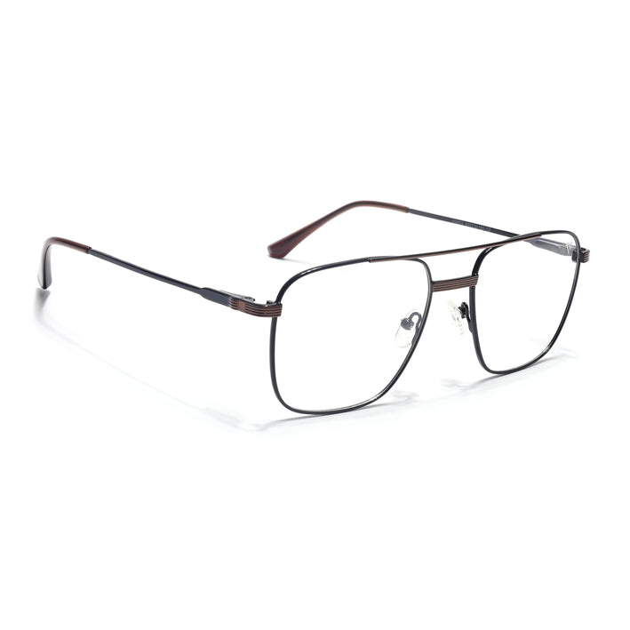 Voyage Metal Master Black & Brown Wayfarer Eyeglasses for Men & Women - MG5021-C3