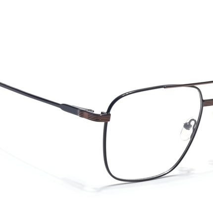 Voyage Metal Master Black & Brown Wayfarer Eyeglasses for Men & Women - MG5021-C3