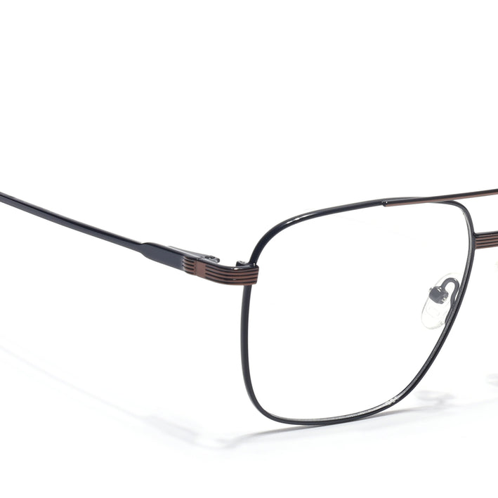 Voyage Metal Master Black & Brown Wayfarer Eyeglasses for Men & Women - MG5021-C3