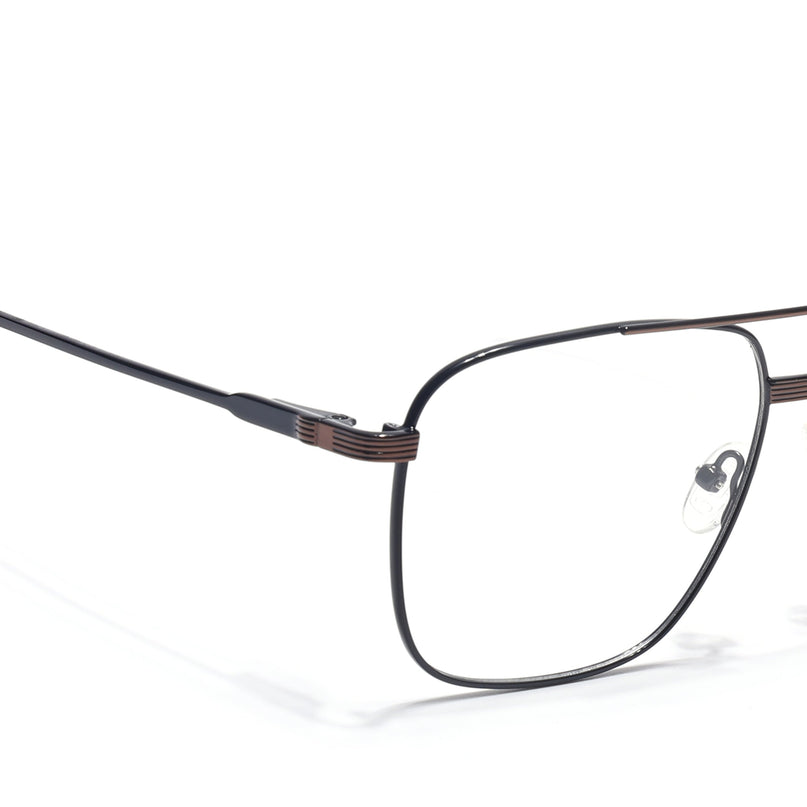 Voyage Metal Master Black & Brown Wayfarer Eyeglasses for Men & Women - MG5021-C3