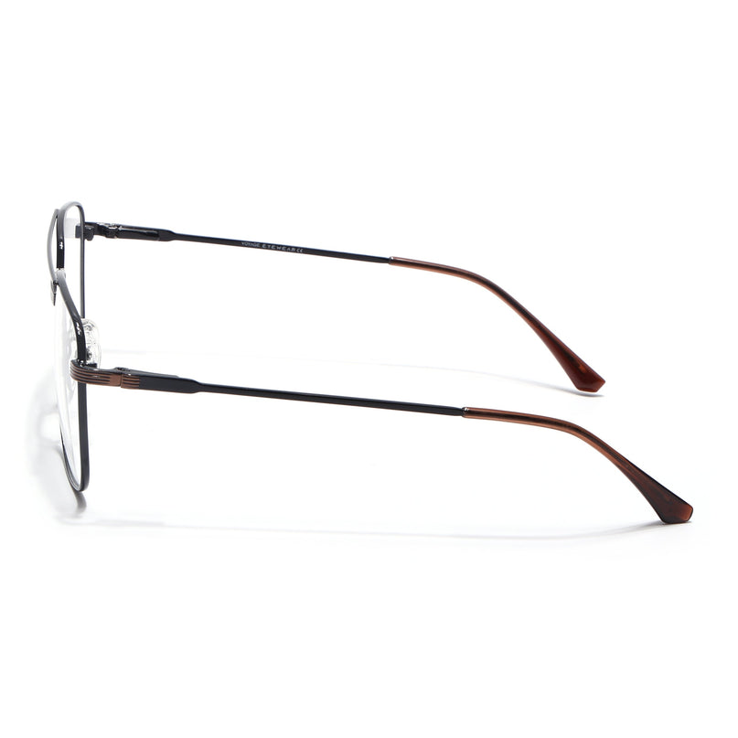 Voyage Metal Master Black & Brown Wayfarer Eyeglasses for Men & Women - MG5021-C3