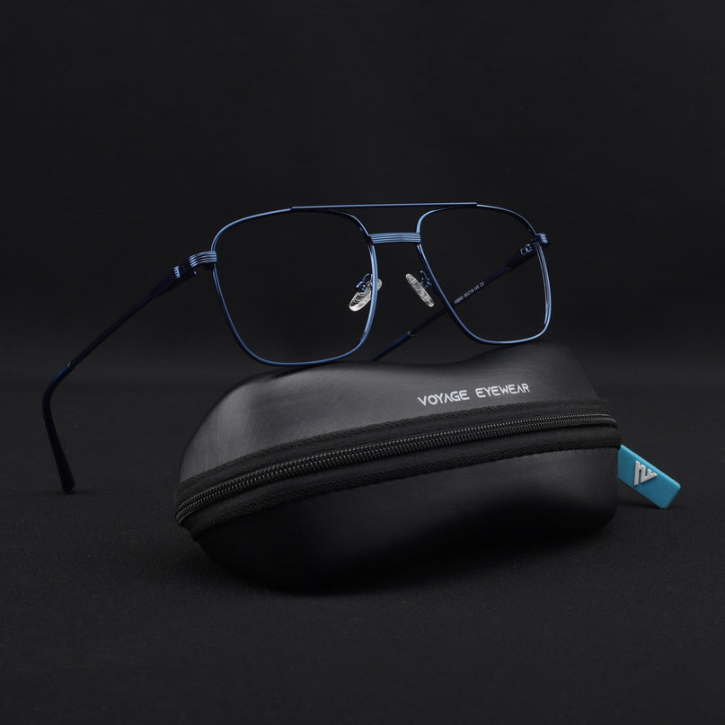 Voyage Metal Master Blue Wayfarer Eyeglasses for Men & Women - MG5023-C5