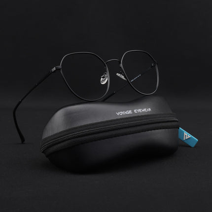Voyage Metal Master Matt Black Round Eyeglasses for Men & Women - MG5024-C1