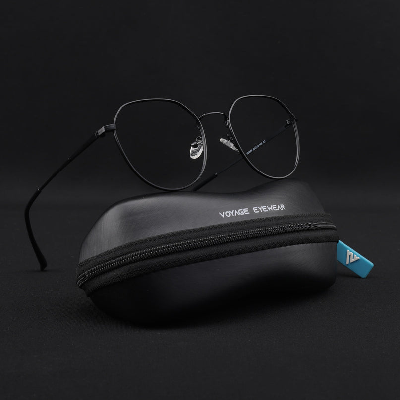 Voyage Metal Master Matt Black Round Eyeglasses for Men & Women - MG5024-C1