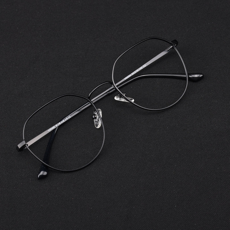 Voyage Metal Master Matt Black Round Eyeglasses for Men & Women - MG5024-C1