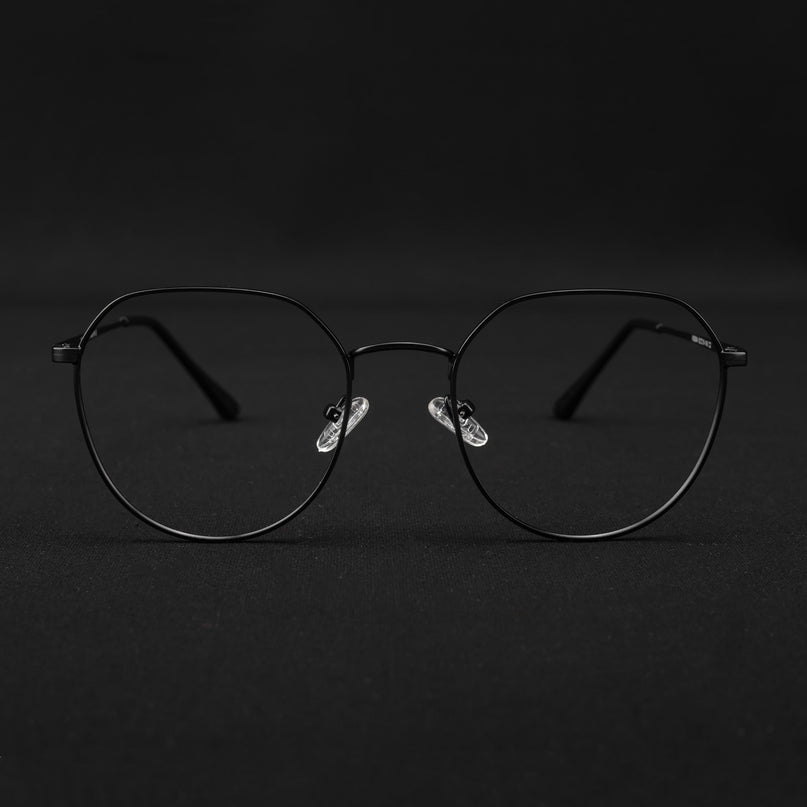 Voyage Metal Master Matt Black Round Eyeglasses for Men & Women - MG5024-C1