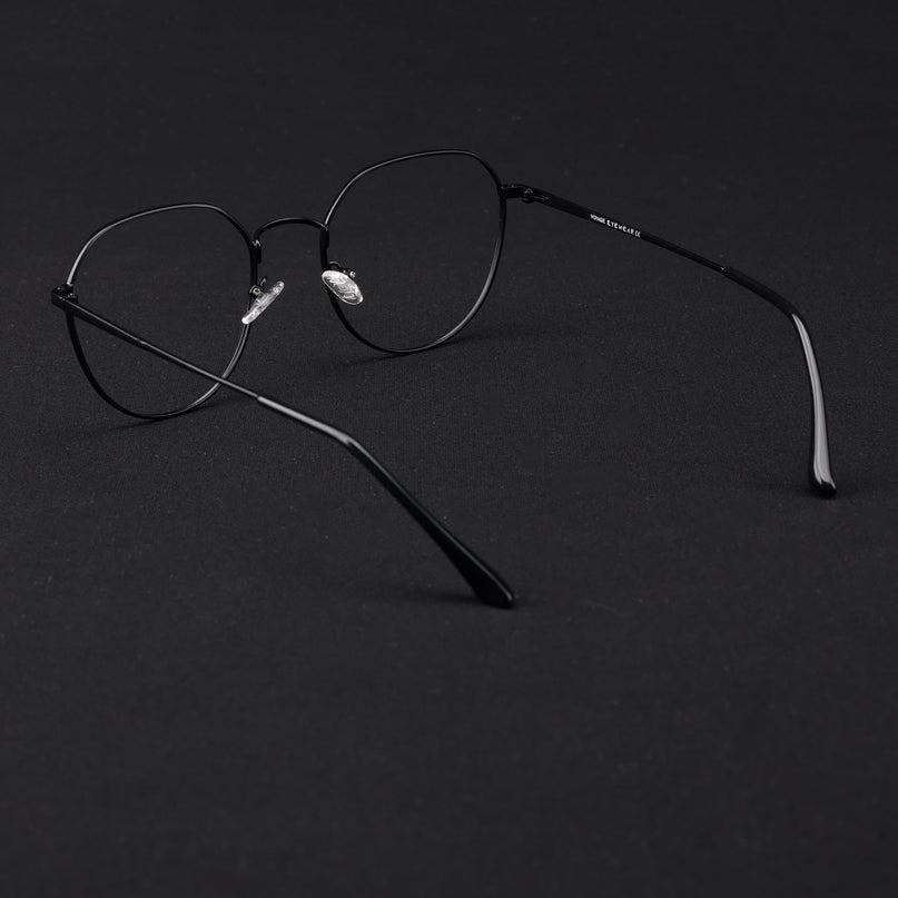 Voyage Metal Master Matt Black Round Eyeglasses for Men & Women - MG5024-C1