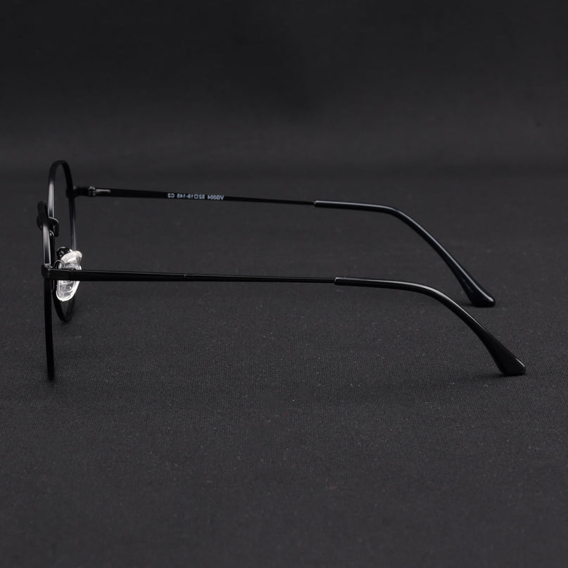 Voyage Metal Master Matt Black Round Eyeglasses for Men & Women - MG5024-C1