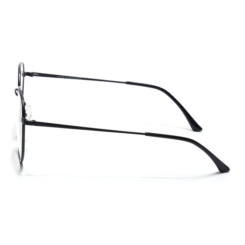 Voyage Metal Master Matt Black Round Eyeglasses for Men & Women - MG5024-C1