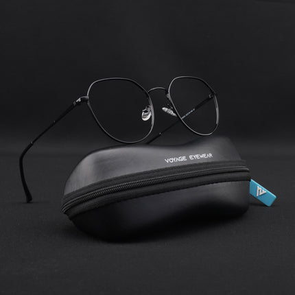 Voyage Metal Master Shine Black Round Eyeglasses for Men & Women - MG5025-C2