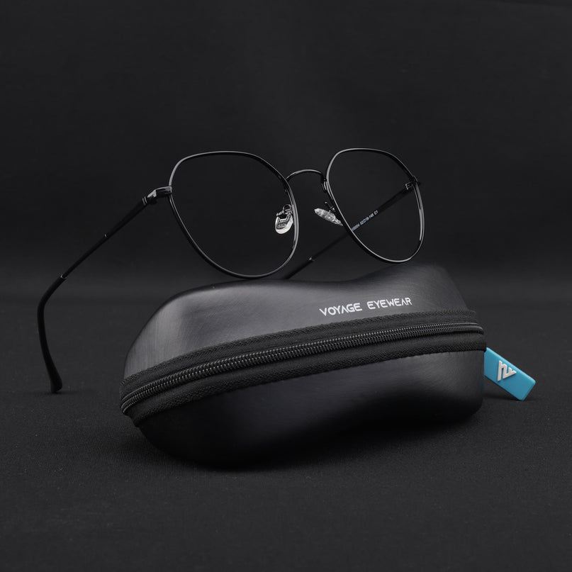 Voyage Metal Master Shine Black Round Eyeglasses for Men & Women - MG5025-C2