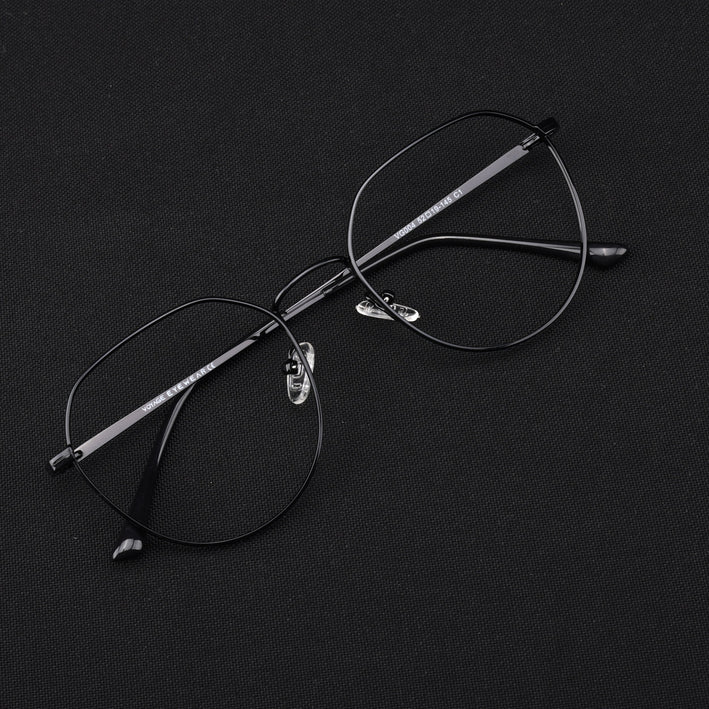 Voyage Metal Master Shine Black Round Eyeglasses for Men & Women - MG5025-C2