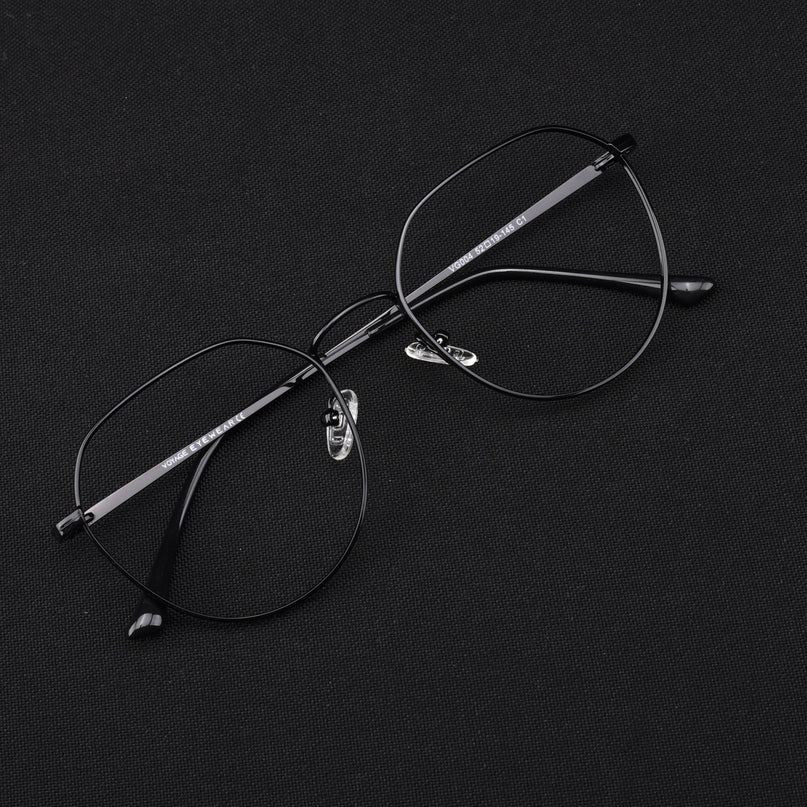 Voyage Metal Master Shine Black Round Eyeglasses for Men & Women - MG5025-C2