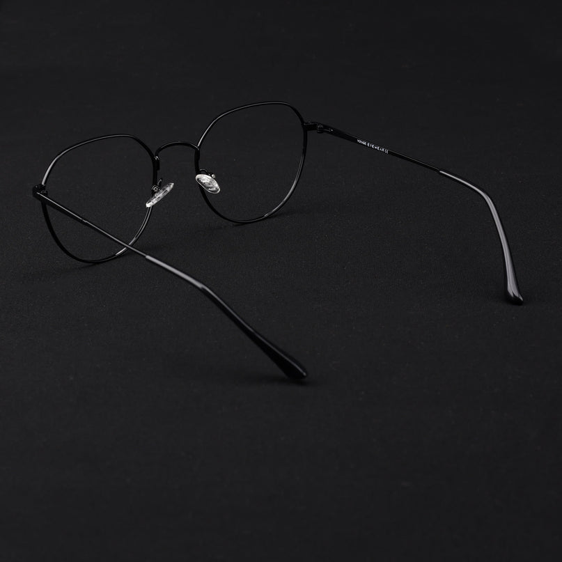 Voyage Metal Master Shine Black Round Eyeglasses for Men & Women - MG5025-C2